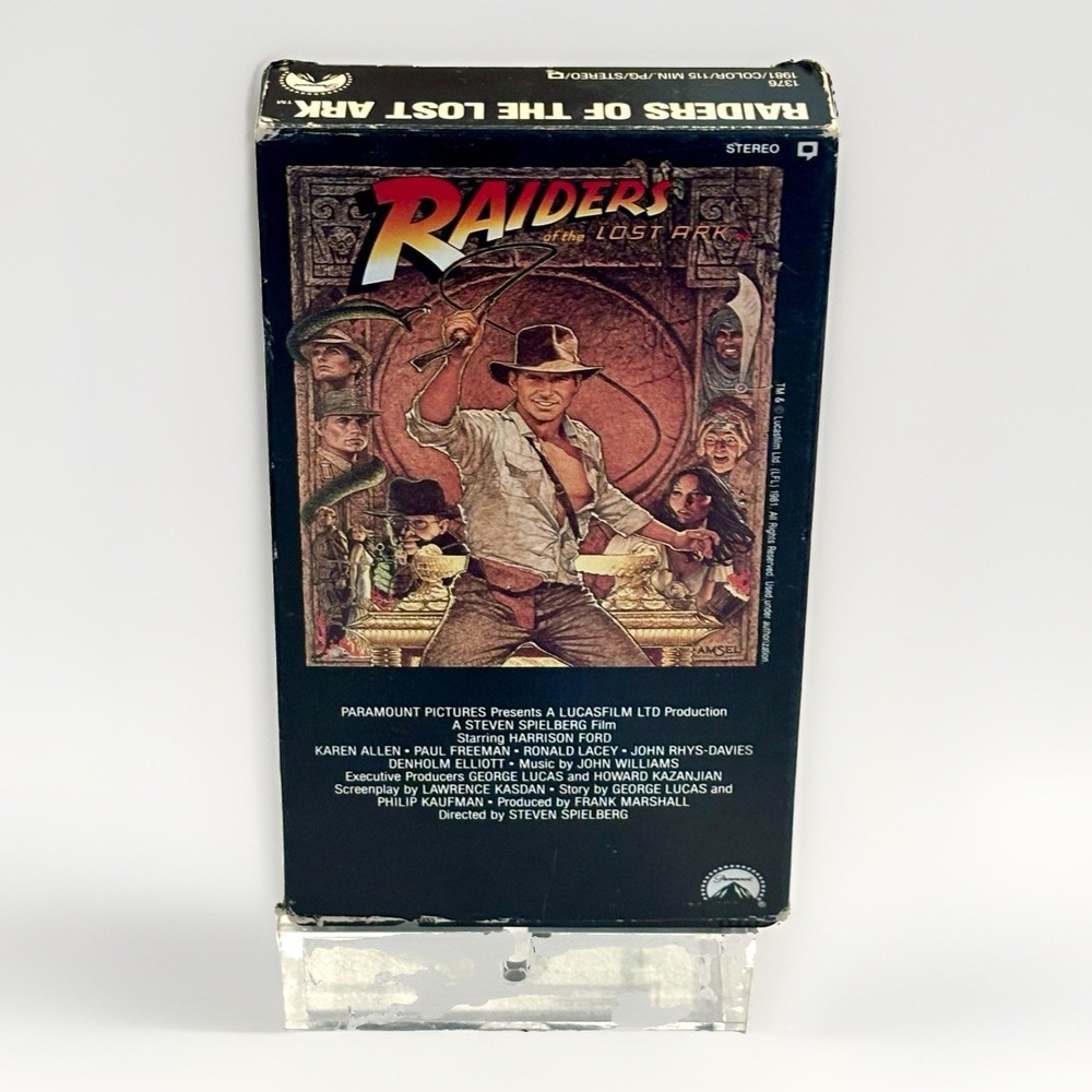 Raiders of the Lost Ark VHS Paramount 1981 First Release Steven Spielberg Rare